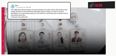 Estas cuatro personas no son secuestradores de niños, sino encuestadores del DANE